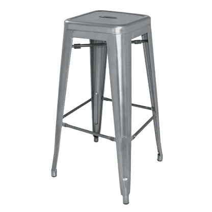 Bolero High Metal Bar Stools Gun Metal Grey (Pack of 4) - DM934 Mattys