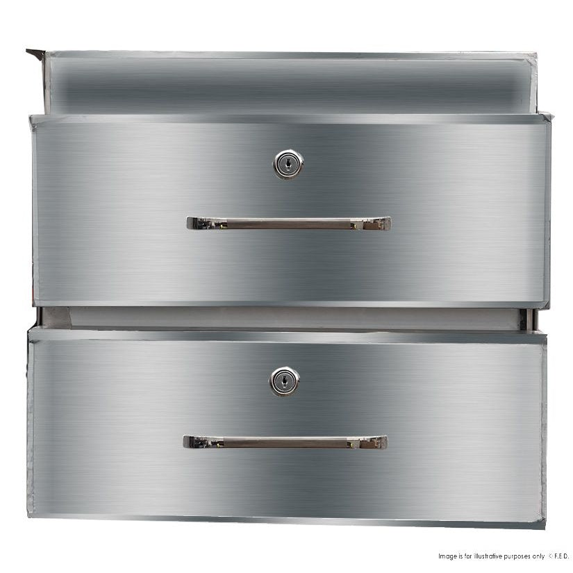 F.E.D. Modular systems DR-02/A Stainless Steel Double Drawer 480x503x410 Mattys