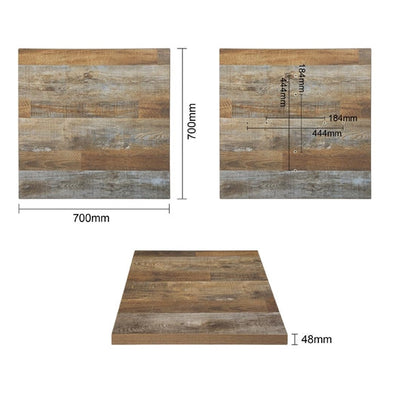 Benchtop Bolero Pre-Drilled Square Table Urban Dark 700mm - DR823 Bolero