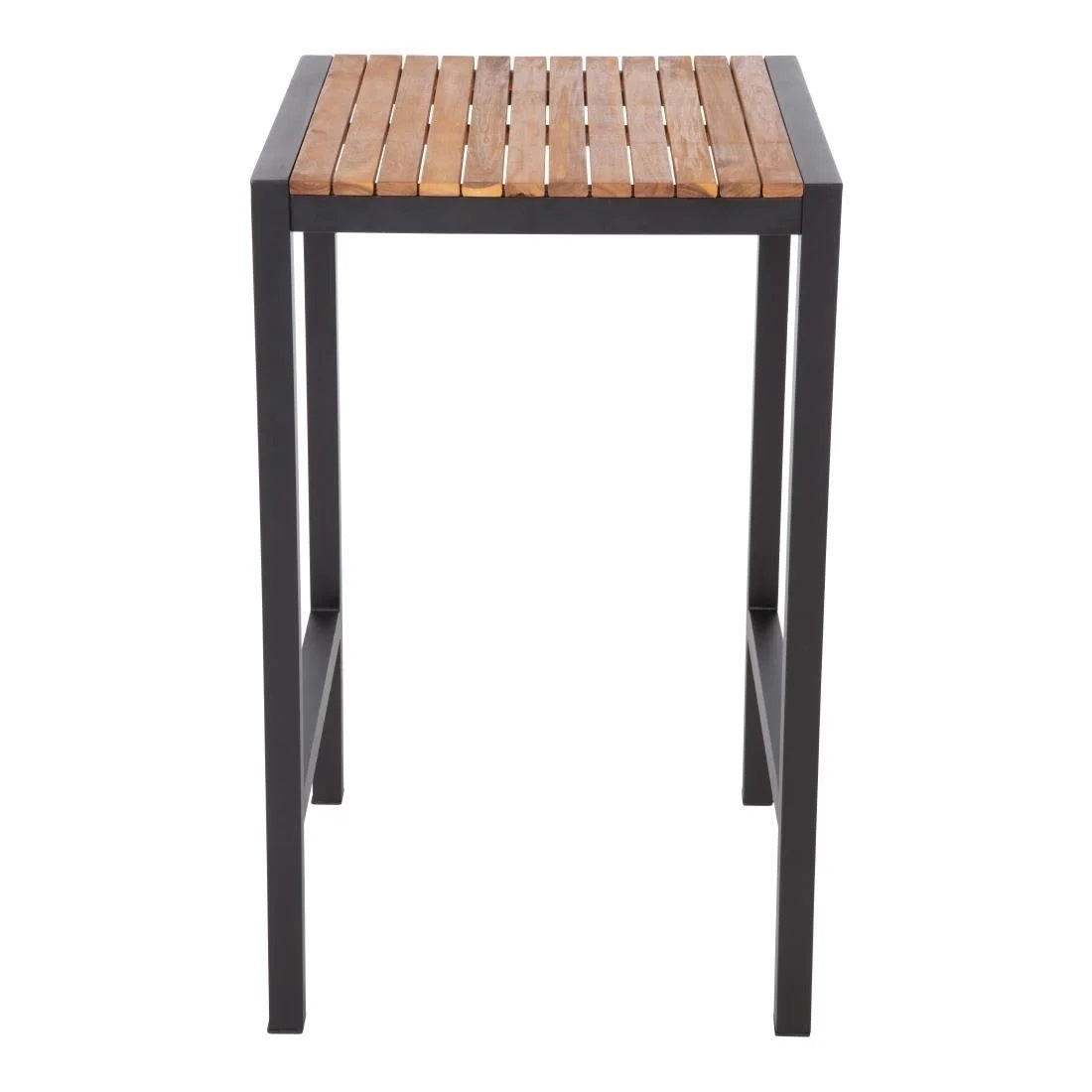 Bolero Square Steel and Acacia Bar Table 600mm DS155 Mattys
