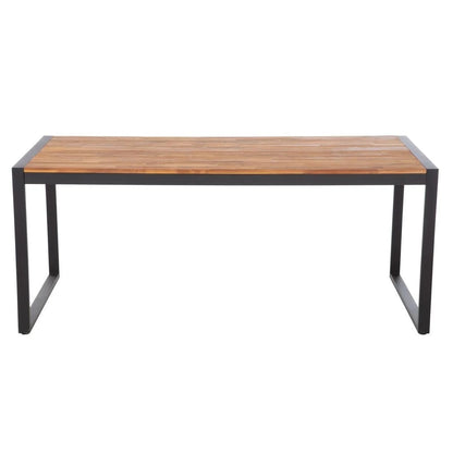 Bolero Acacia Wood and Steel Rectangular Industrial Table 1800mm DS157 Mattys