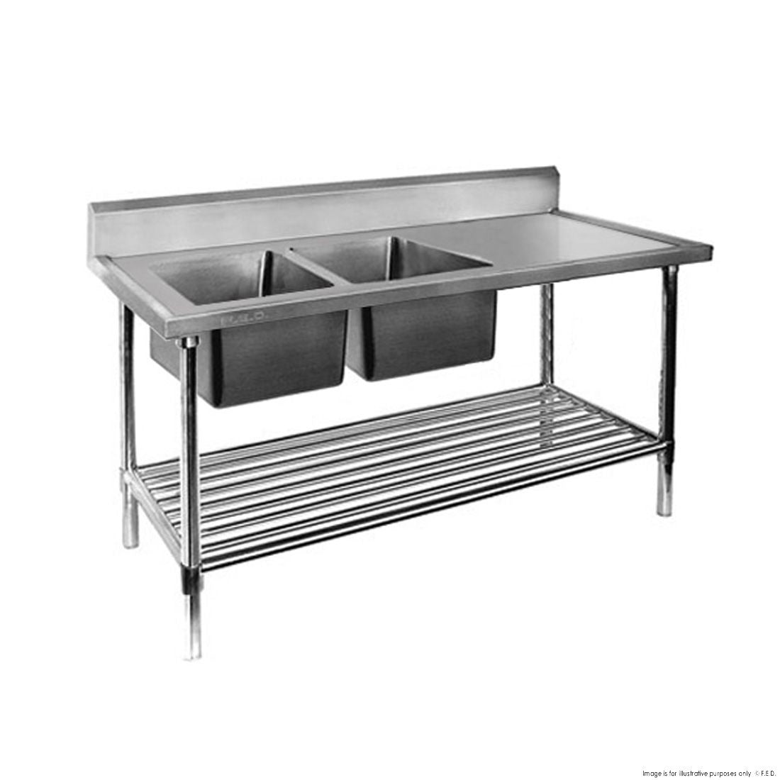 F.E.D. Modular systems Double Left Sink Bench With Pot Undershelf DSB7-2100L/A Mattys