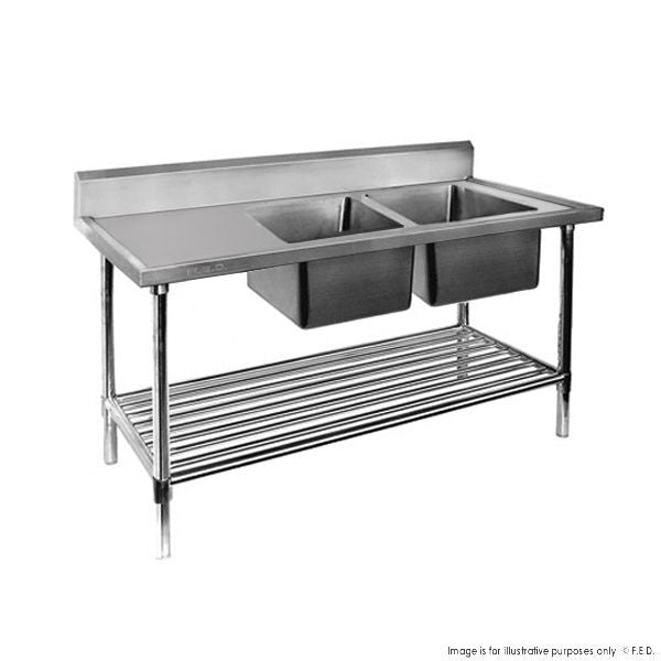 F.E.D. Modular systems DSB7-2400R/A Double Right Sink Bench With Pot Undershelf Mattys