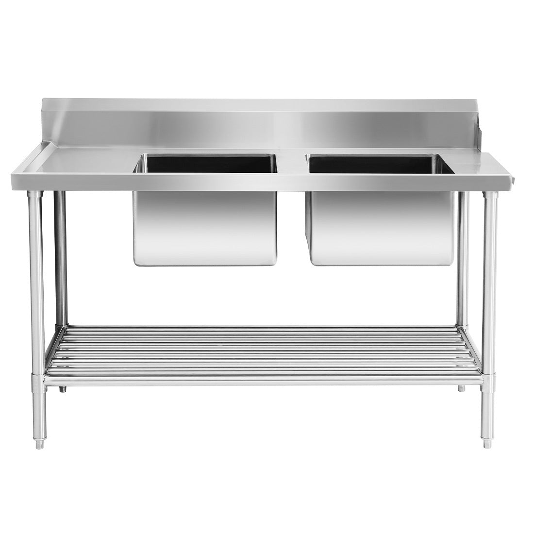 Right Inlet Double Sink Dishwasher Bench - DSBD7-1500R/A Modular Systems