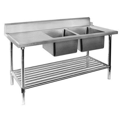 F.E.D. Modular systems DSBD7-2400R/A Right Inlet Double Sink Dishwasher Bench Mattys