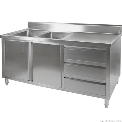DSC-2400L-H KITCHEN TIDY CABINET WITH DOUBLE LEFT SINKS Modular Systems