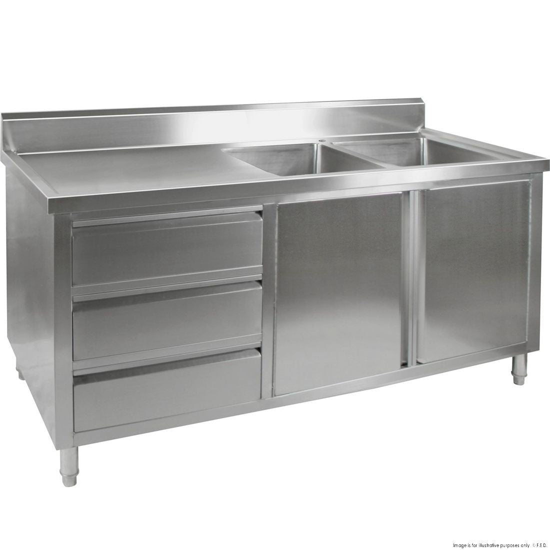 F.E.D. Modular Systems DSC-1800R-H KITCHEN TIDY CABINET WITH DOUBLE RIGHT SINKS Mattys