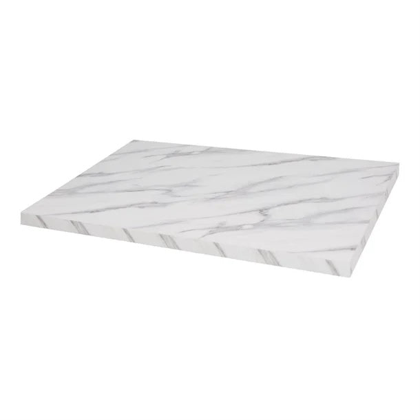 Bolero Pre-drilled Rectangular Table Top Marble Effect 1100x700mm DT447 Mattys