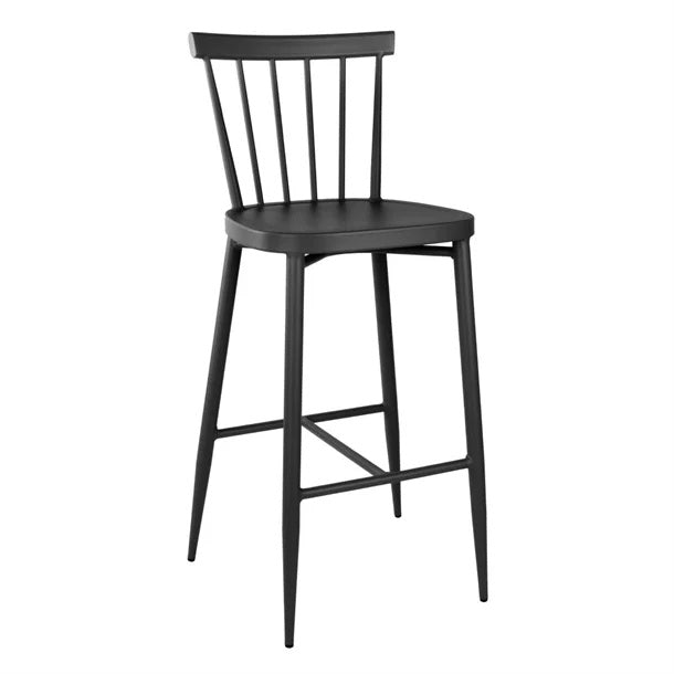 Bolero Windsor Aluminium Black High Stools (Pack of 2) DX688 Mattys