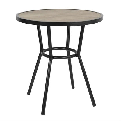 Bolero Marston Round Outdoor Table Black 700mm DX986 Mattys