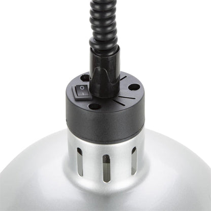 Benchtop Apuro Retractable Dome Heat Lamp Silver 2.5kW - DY461-A Apuro