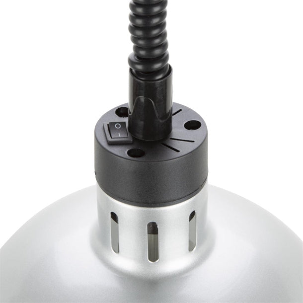 Benchtop Apuro Retractable Dome Heat Lamp Silver 2.5kW - DY461-A Apuro