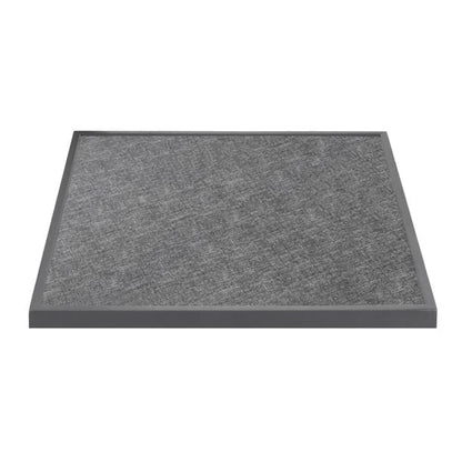 Bolero Black Brushed Mix Outdoor Tempered Glass Table Top Square Grey Trim 700mm DZ873 Mattys