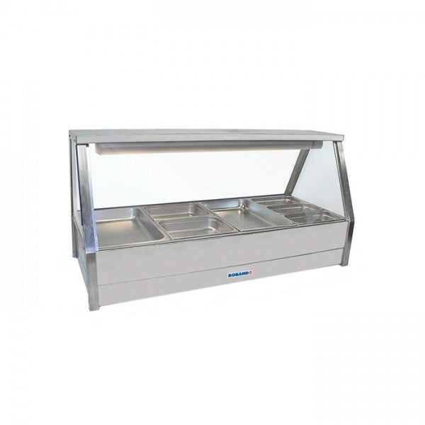Roband E24 Straight Glass Hot Food Display Bar, 8 pans double row Mattys