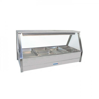 Roband E24 Straight Glass Hot Food Display Bar, 8 pans double row Mattys