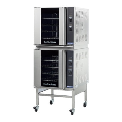 Turbofan Full Size Tray Digital Electric Convection Ovens Double Stacked With Castor Base Stand E32D4/2C