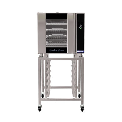 Turbofan Full Size Electric Convection Oven Touch Screen Control on a Stainless Steel Stand E32T4
