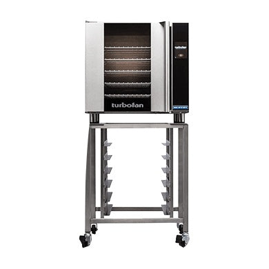 Turbofan 2 x E32T4 Full Size Tray Touch Screen Convection Ovens Double Stacked with adjustable base feet E32T4/2