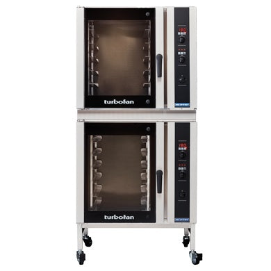 Turbofan Full Size Digital / Electric Convection Ovens with Adjustable Feet Base Stand Double Stacked E35D6-30/2