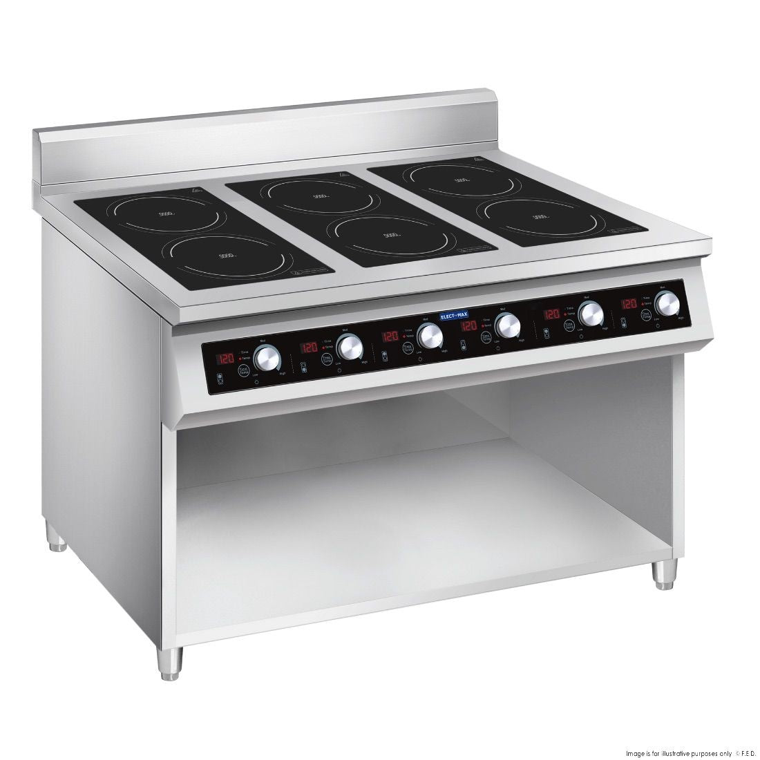 F.E.D Electmax-EIC7-1200P 700 Series Induction 6-Burner Cooker with Splashback Mattys