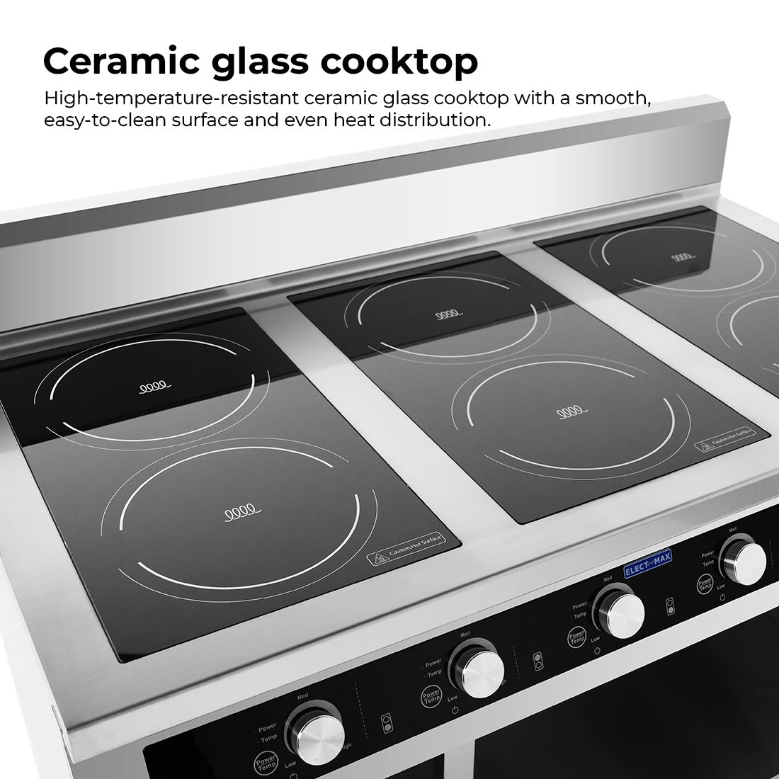 ElectMax 900 Series Induction 6 Burner Cooker with Splashback EIC9-1200P Electmax