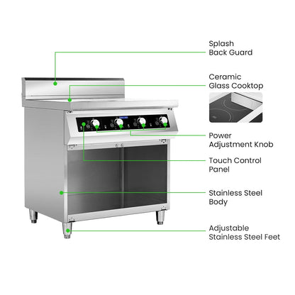 ElectMax 900 Series Induction 4 Burner Cooker with Splashback EIC9-800P Electmax