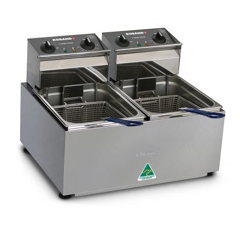 Bench Top Fryers Roband Double Pan Fryers 2x8L tank - F28 Mattys