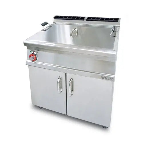 Lotus F45-78ET 45L Large Pan Electric Pastry Fryer on Cabinet Mattys