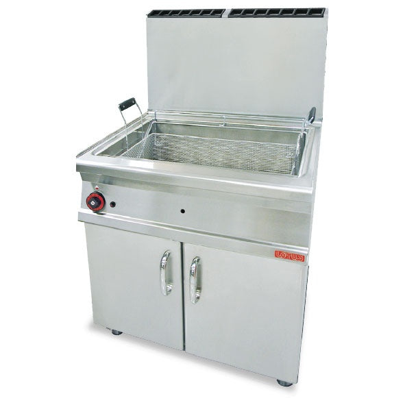 Lotus F45-78G 45L LARGE PAN GAS PASTRY FRYER ON CABINET Mattys