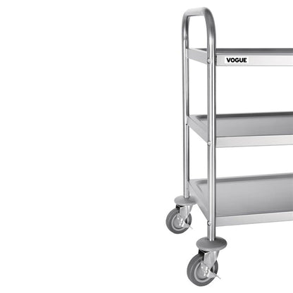 Stainless Steel & Shelving Vogue Stainless Steel 3 Tier Clearing Trolley Small - F993 Vogue