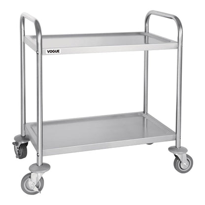 Stainless Steel & Shelving Vogue Stainless Steel 2 Tier Clearing Trolley Small - F996 Vogue