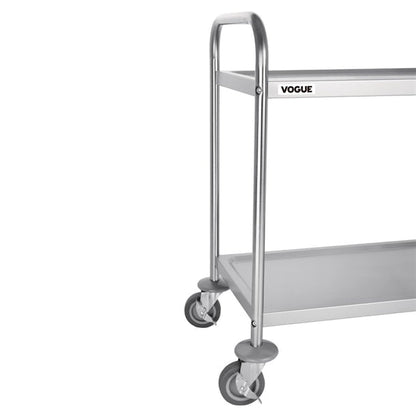 Stainless Steel & Shelving Vogue Stainless Steel 2 Tier Clearing Trolley Small - F996 Vogue