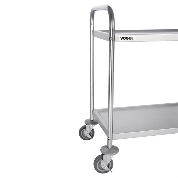 Stainless Steel & Shelving Vogue Stainless Steel 2 Tier Clearing Trolley Small - F996 Vogue