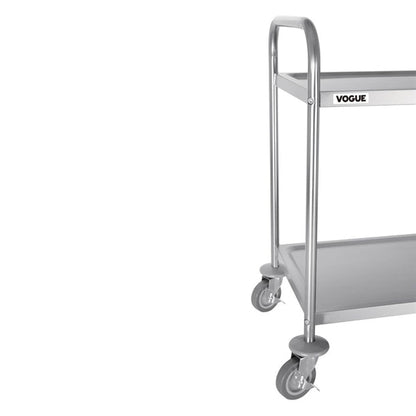 Stainless Steel & Shelving Vogue Stainless Steel 2 Tier Clearing Trolley Medium - F997 Vogue