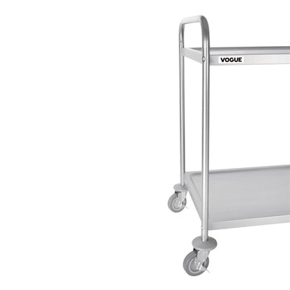 Stainless Steel & Shelving Vogue Stainless Steel 2 Tier Clearing Trolley Large - F998 Vogue