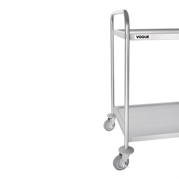 Stainless Steel & Shelving Vogue Stainless Steel 2 Tier Clearing Trolley Large - F998 Vogue