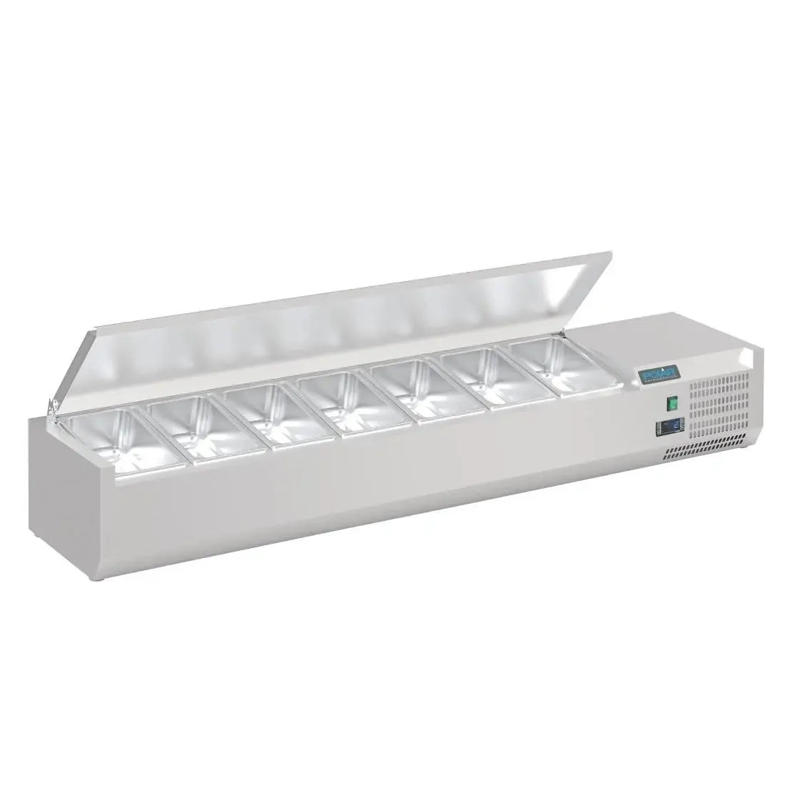 Polar G-Series Countertop Prep Fridge with Lid 7x 1/4GN with Hard Stainless Lid FA855-A Mattys