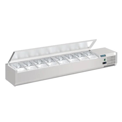 Polar G-Series Countertop Prep Fridge with Lid 8x 1/4GN with Hard Stainless Lid FA856-A Mattys