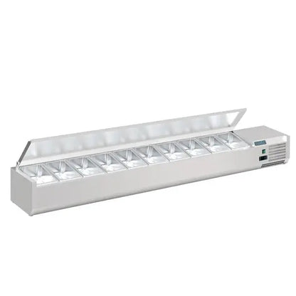 Polar G-Series Countertop Prep Fridge with Lid 10x 1/4GN with Hard Stainless Lid FA857-A Mattys