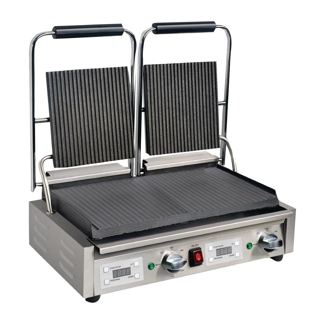 Apuro Double Contact Grill Ribbed Top Plates with Timer FC385-A Mattys