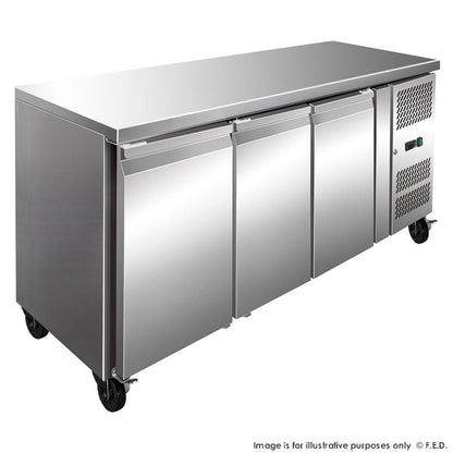 F.E.D. Temperate Thermaster FE3100BT S/S Three Door Bench Freezer 386L Mattys