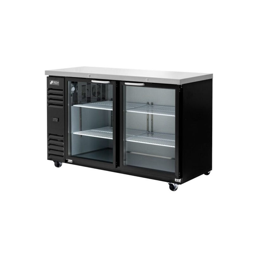 FRESH NARROW BACK BAR FRIDGE 2 GLASS DOORS - FNB-60BG Mattys