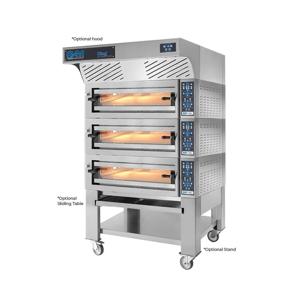 GAM King 6+6+6 Electric Triple Deck Pizza Oven 6 + 6 + 6 Pizza Capacity - FORKING6GTR400TOP-3 Mattys