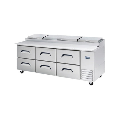 Fresh FPT-93-D6 ‚Äì Pizza Prep Table Mixed Door 6 Drawer 2370mm Wide Mattys