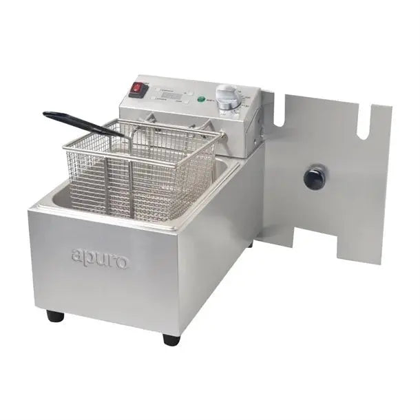 Apuro Single Tank Single Basket 5Ltr Countertop Fryer with Timer 2.2kW FS498-A Mattys