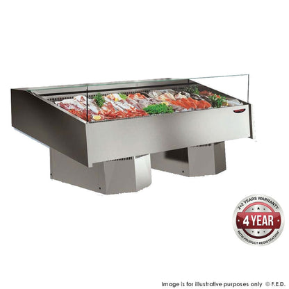 F.E.D. Multiplexable Serve-over Refrigerated Fish Open Display 1540mm - FSG1500 Mattys