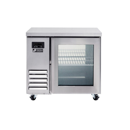 Fresh FT-900RG ‚Äì Glass Two Door Underbench Fridge 900mm Wide Mattys