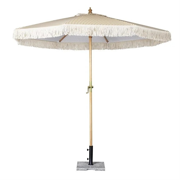 Bolero Sicily Round Striped Parasol 2.5m Diameter FU508 Mattys
