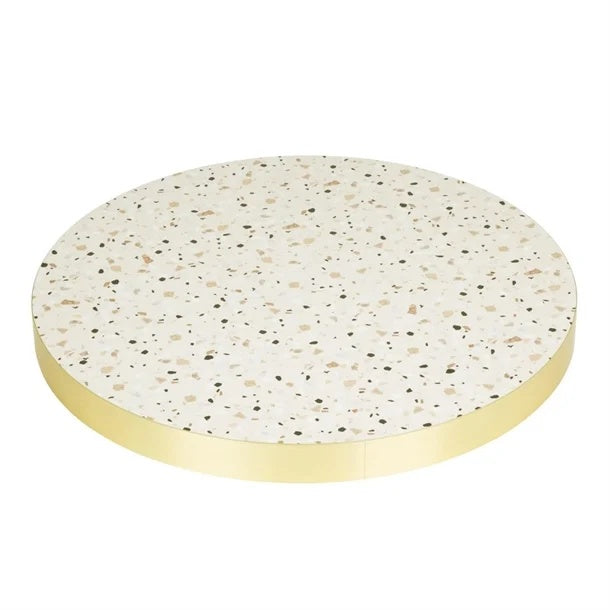 Bolero Terrazzo Style Round Table Top 600mm FU518 Mattys