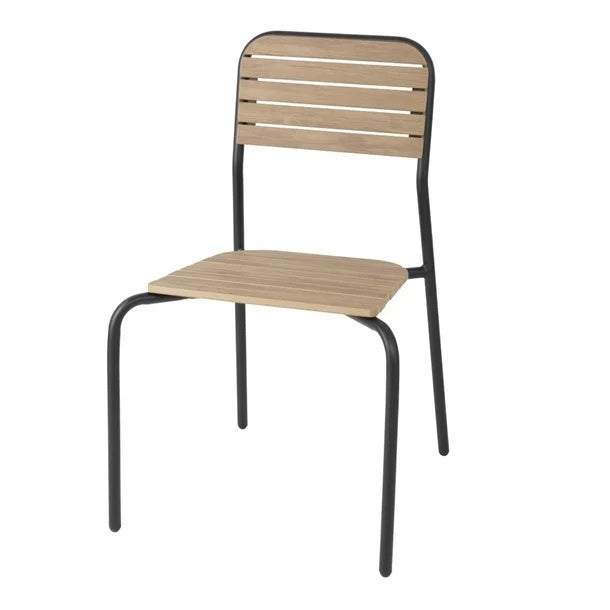 Bolero Santorini Wood Effect Outdoor Chairs (Pack of 4) FU537 Mattys